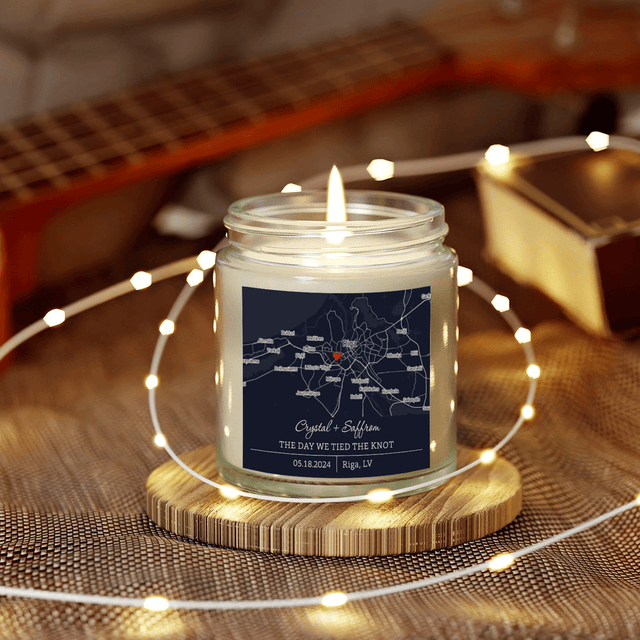 Custom City Map Candle – Personalized Engagement Gift