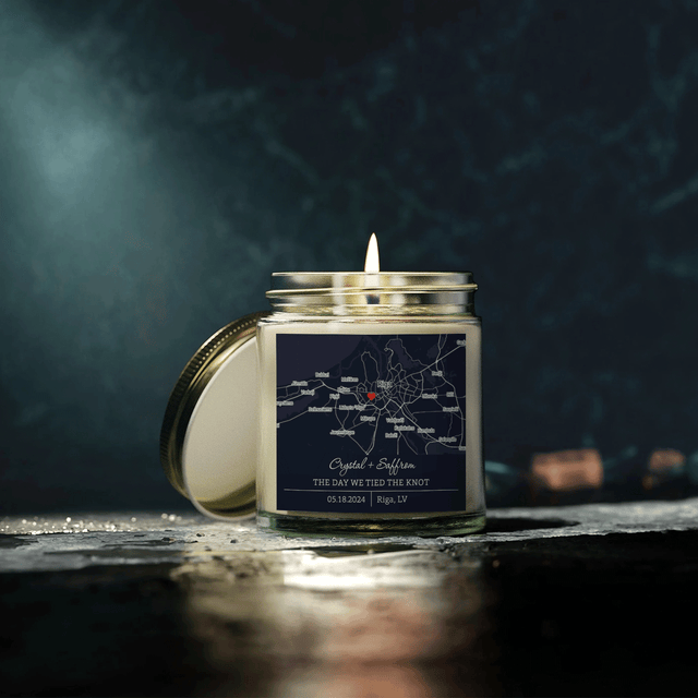 Custom City Map Candle – Personalized Engagement Gift