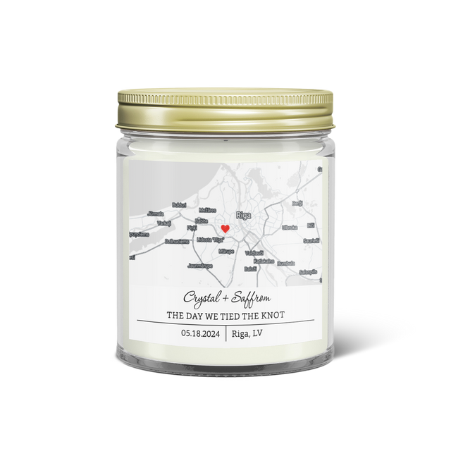 Custom City Map Candle – Personalized Engagement Gift