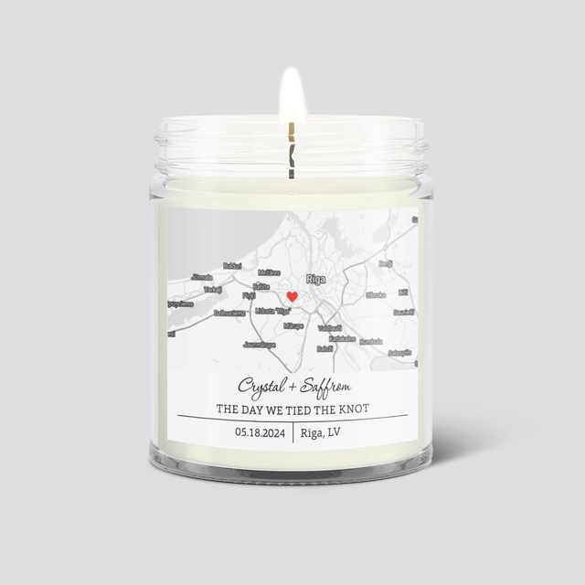 Custom City Map Candle – Personalized Engagement Gift