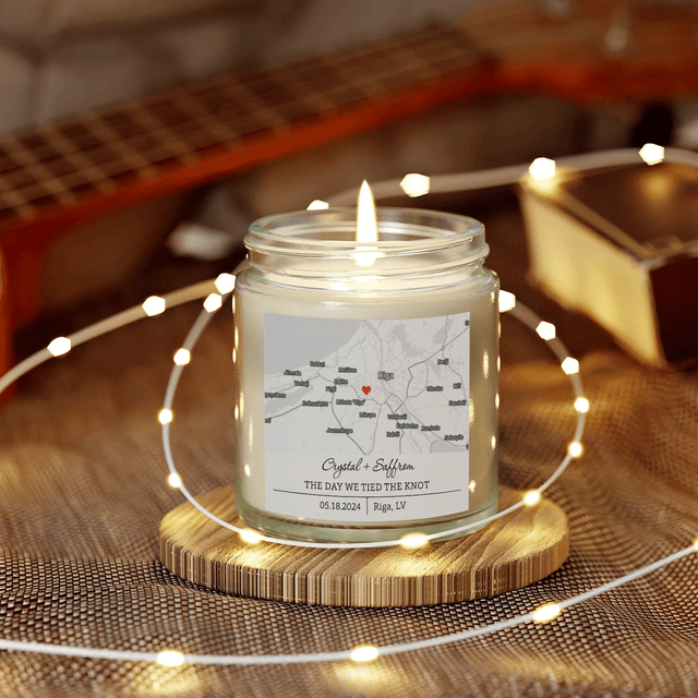 Custom City Map Candle – Personalized Engagement Gift