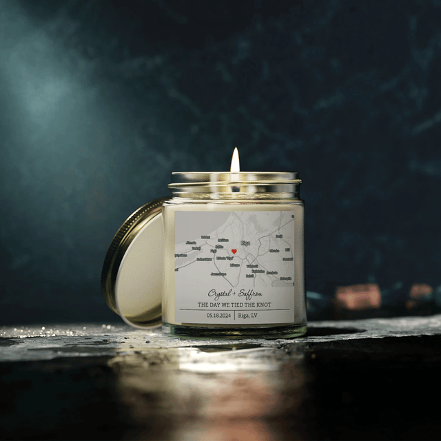 Custom City Map Candle – Personalized Engagement Gift