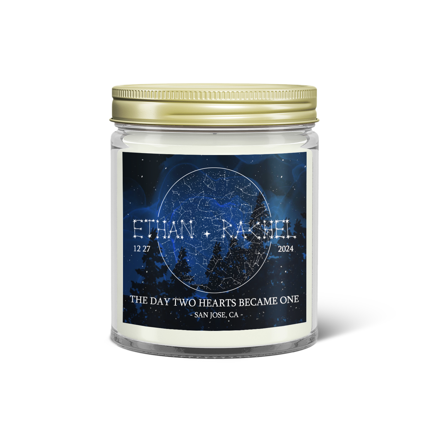 Custom Star Map By Date Candle - Night Sky, Constellation Gifts