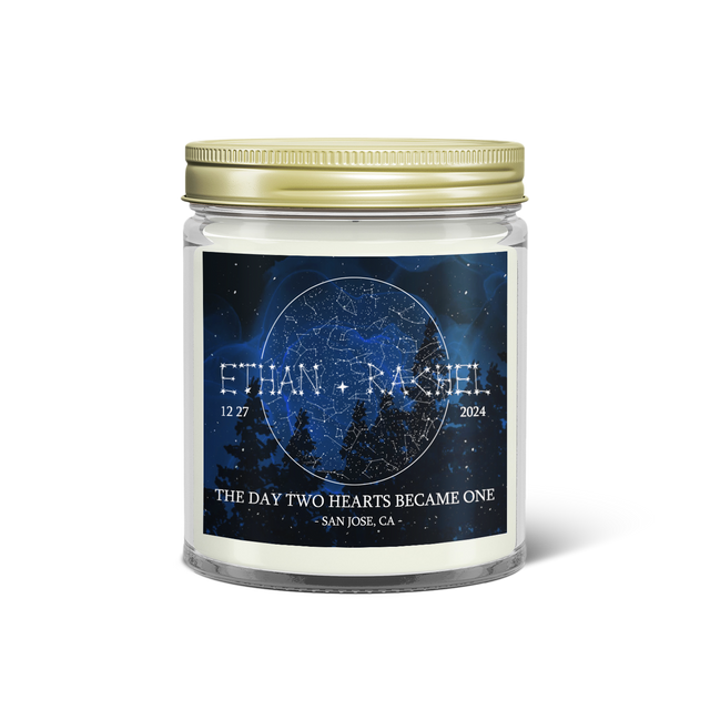 Custom Star Map By Date Candle - Night Sky, Constellation Gifts