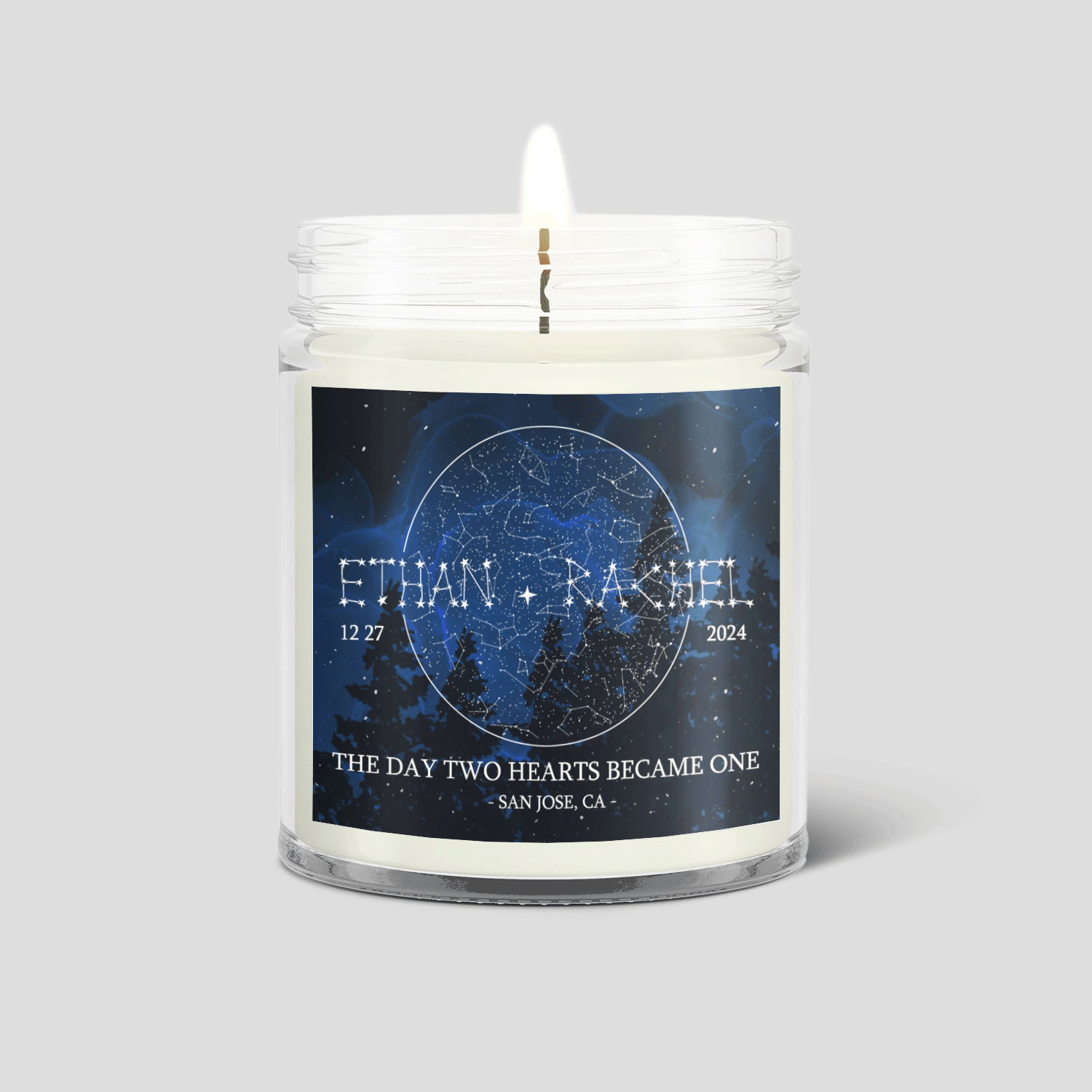 Custom Star Map By Date Candle - Night Sky, Constellation Gifts