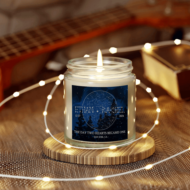 Custom Star Map By Date Candle - Night Sky, Constellation Gifts