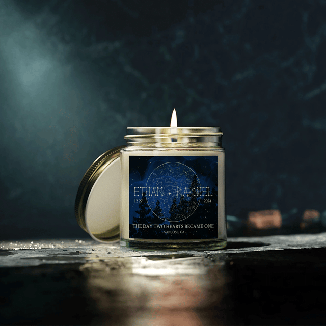 Custom Star Map By Date Candle - Night Sky, Constellation Gifts