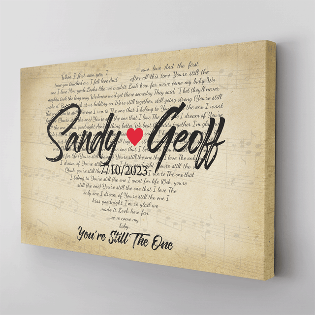 Custom Song Lyrics Art, Customizable Song, Name, Photo Canvas Wall Art