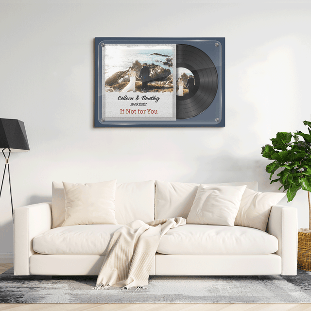 Custom Photo, Customizable Name And Date, Canvas Wall Art, Vinyl Record