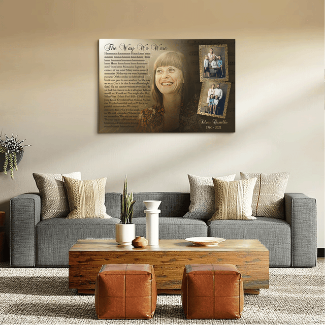 Personalized Memorial Canvas, Custom Photo With Song Lyrics on Wall Art