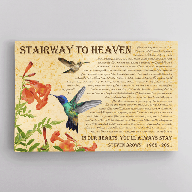 Custom Song Lyrics On Canvas, Hummingbird Memorial Gifts