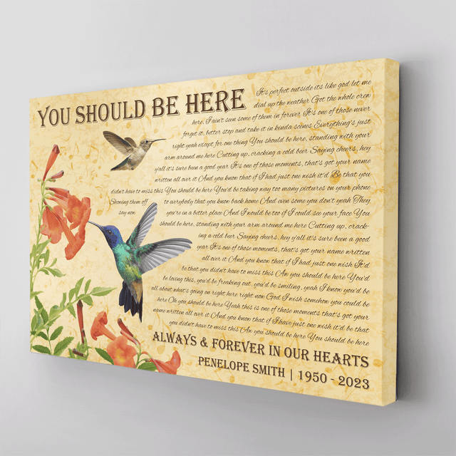 Custom Song Lyrics On Canvas, Hummingbird Memorial Gifts