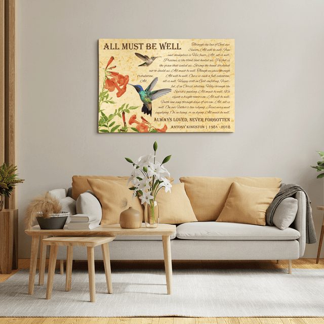 Custom Song Lyrics On Canvas, Hummingbird Memorial Gifts