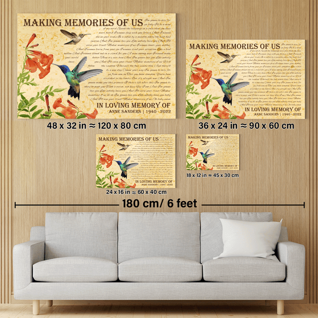 Custom Song Lyrics On Canvas, Hummingbird Memorial Gifts