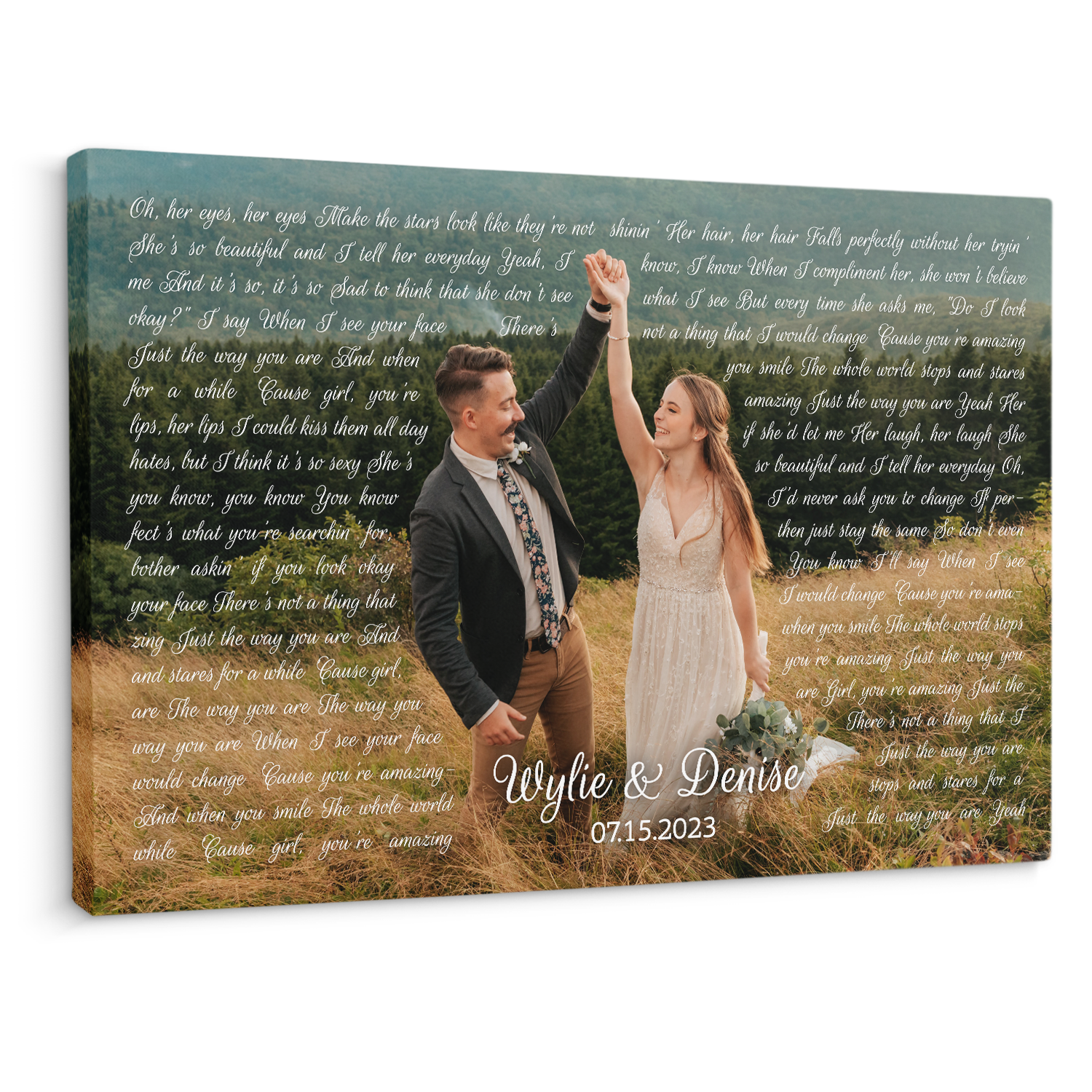 Dancing On The Melody, Personalized Song Lyrics Canvas, Upload Photo, Date & Name