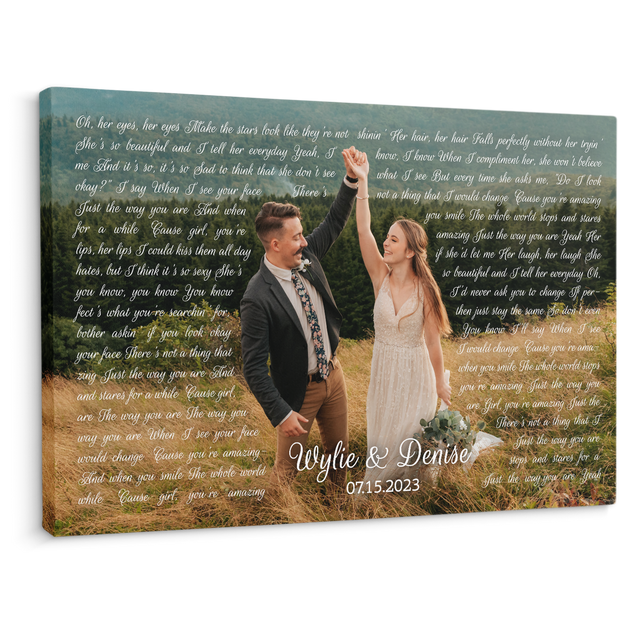 Dancing On The Melody, Personalized Song Lyrics Canvas, Upload Photo, Date & Name