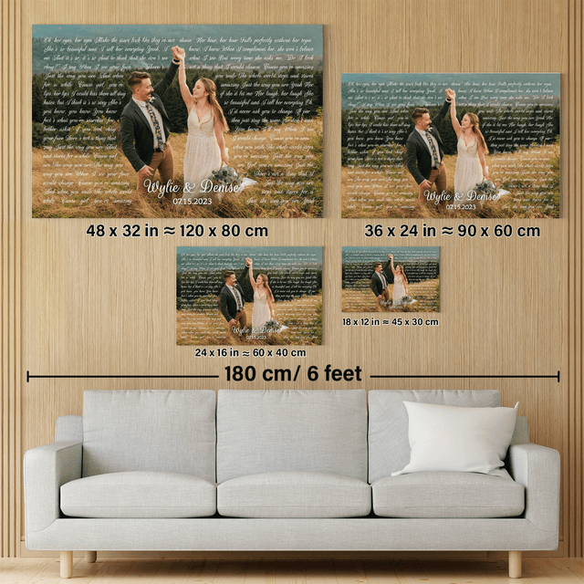 Dancing On The Melody, Personalized Song Lyrics Canvas, Upload Photo, Date & Name