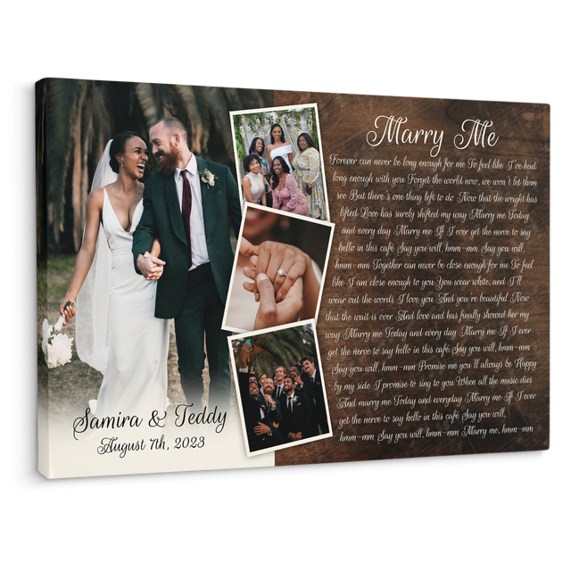 Personalized Canvas with Multiple Photos, Custom Song Lyrics, Wedding Gifts