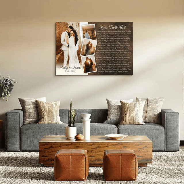 Personalized Canvas with Multiple Photos, Custom Song Lyrics, Wedding Gifts