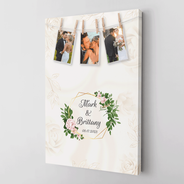 Wedding Guest Book Alternative, Custom Photo Wedding Guest Book Canvas Print