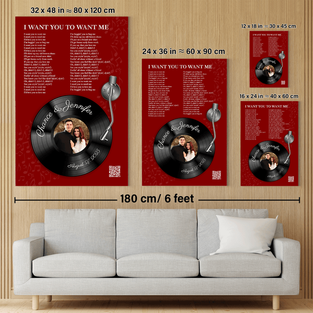 Personalized Photo Collage & Custom Song Lyrics On Canvas Wall Art