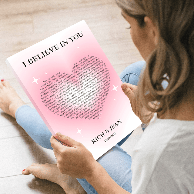 Pastel Pink Heart Shaped Song Lyrics Canvas Print