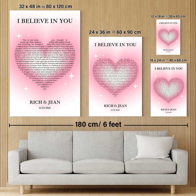 Pastel Pink Heart Shaped Song Lyrics Canvas Print