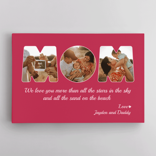 Mom Photo Canvas Print 3 Pictures Healing Colors Background