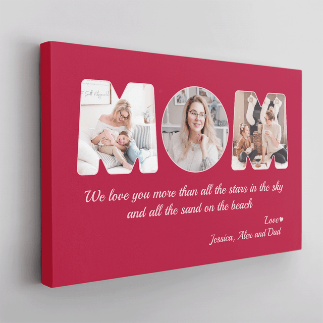 Mom Photo Canvas Print 3 Pictures Healing Colors Background