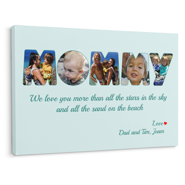 Mommy Photo Canvas Print 5 Pictures Healing Colors Background