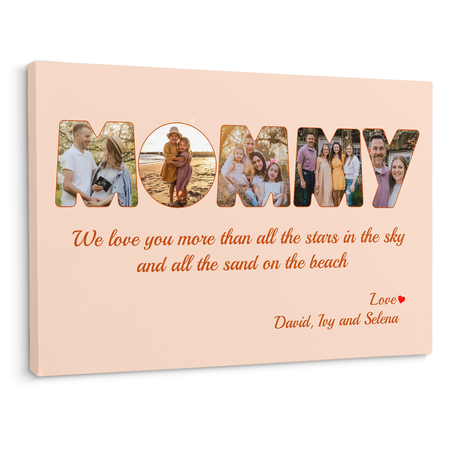 Mommy Photo Canvas Print 5 Pictures Healing Colors Background