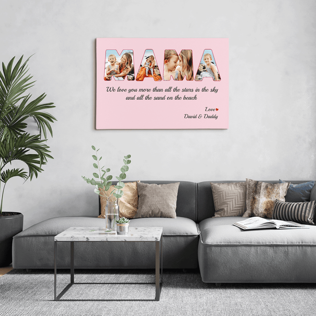 Mama Photo Canvas Print 4 Pictures Healing Colors Background
