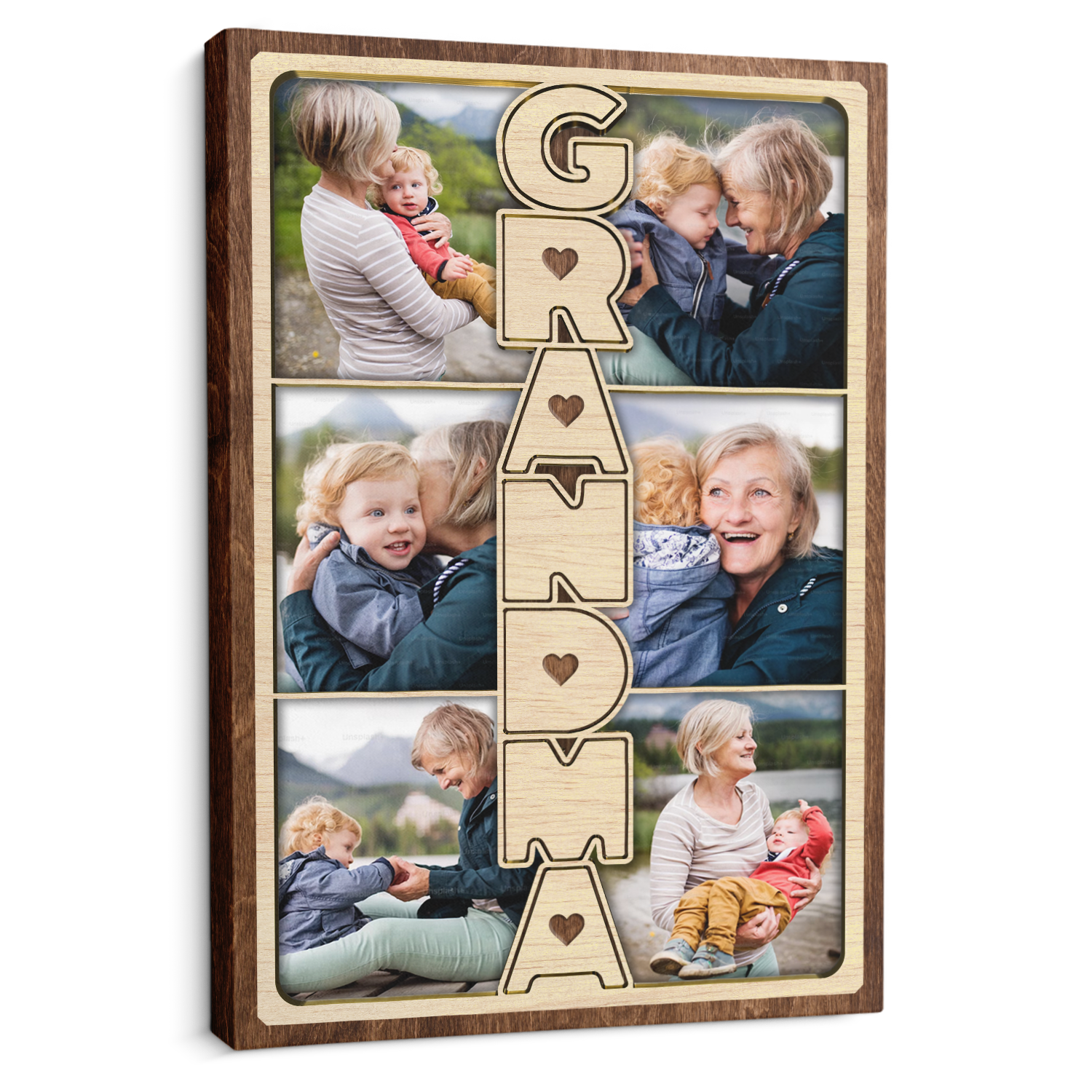 Grandma Photo Collage Canvas Print Custom 6 Pictures