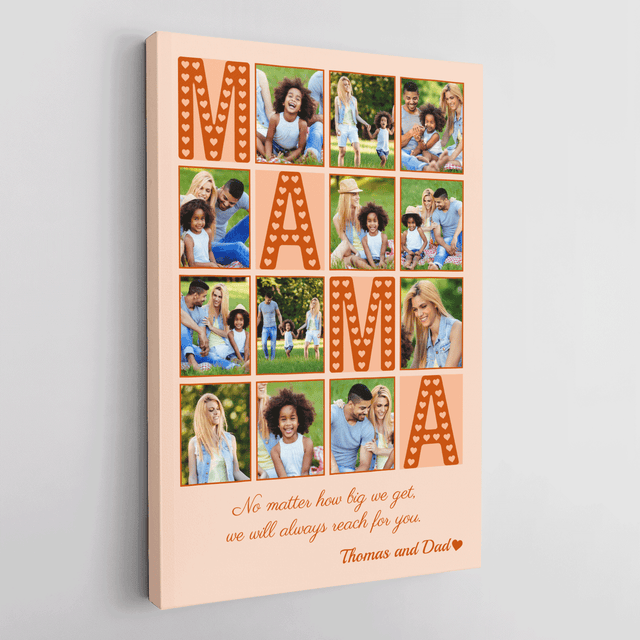 Mama Photo Collage Canvas Print Custom 12 Pictures