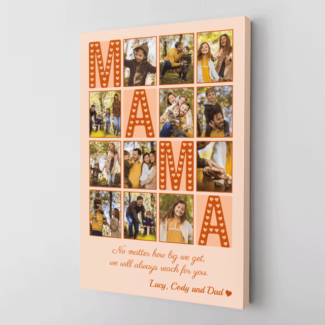 Mama Photo Collage Canvas Print Custom 12 Pictures