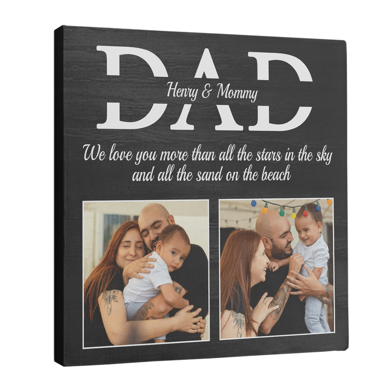 Dad Square Canvas Customizable Name And Photo