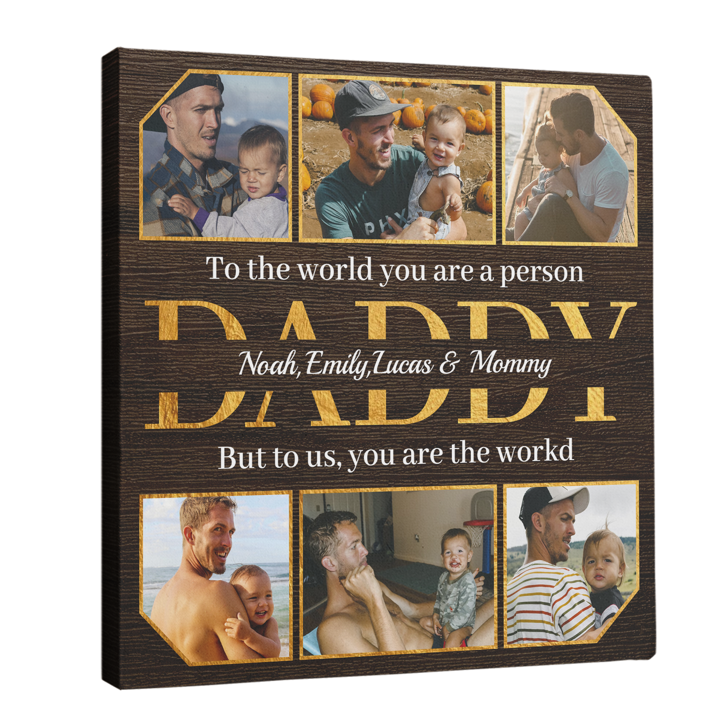 Daddy Photo Collage Canvas Print