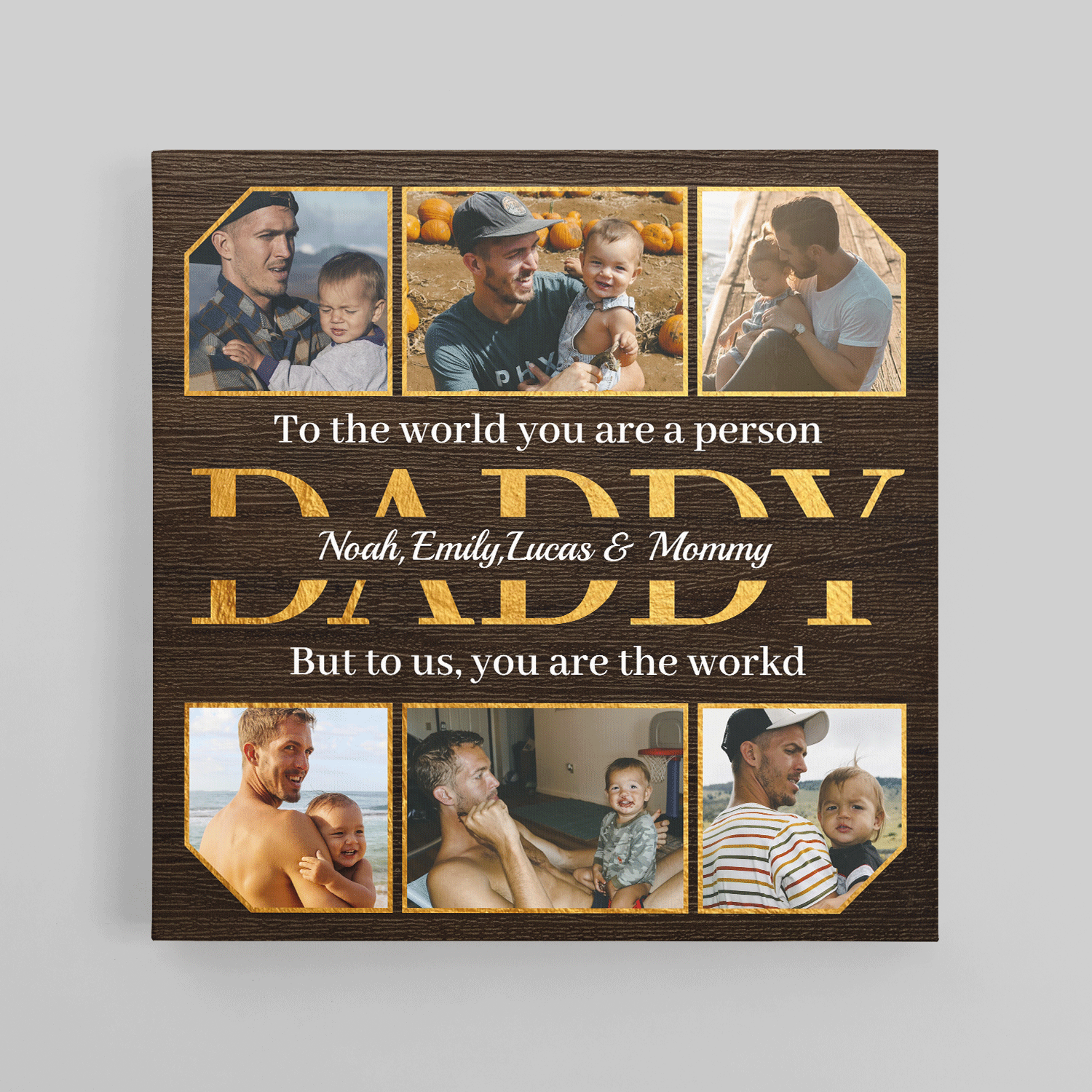 Daddy Photo Collage Canvas Print