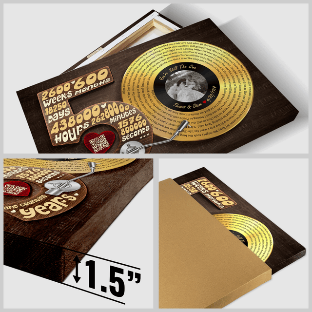 Personalized 50th Anniversary Vinyl Record Photo Canvas