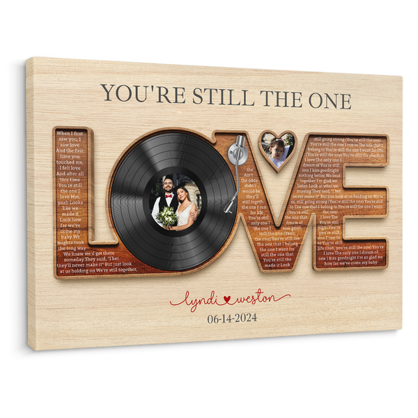 Custom Love Letter Canvas with Vinyl Record & Photos