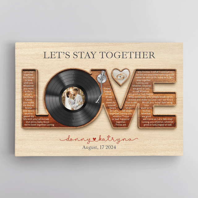 Custom Love Letter Canvas with Vinyl Record & Photos