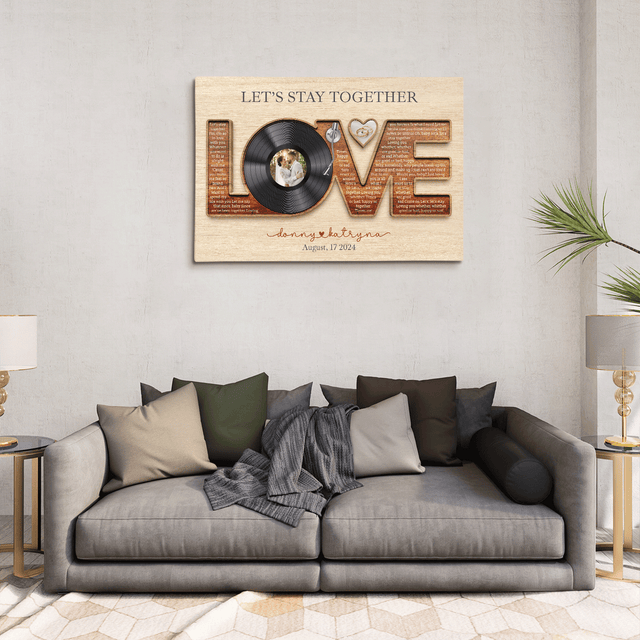 Custom Love Letter Canvas with Vinyl Record & Photos