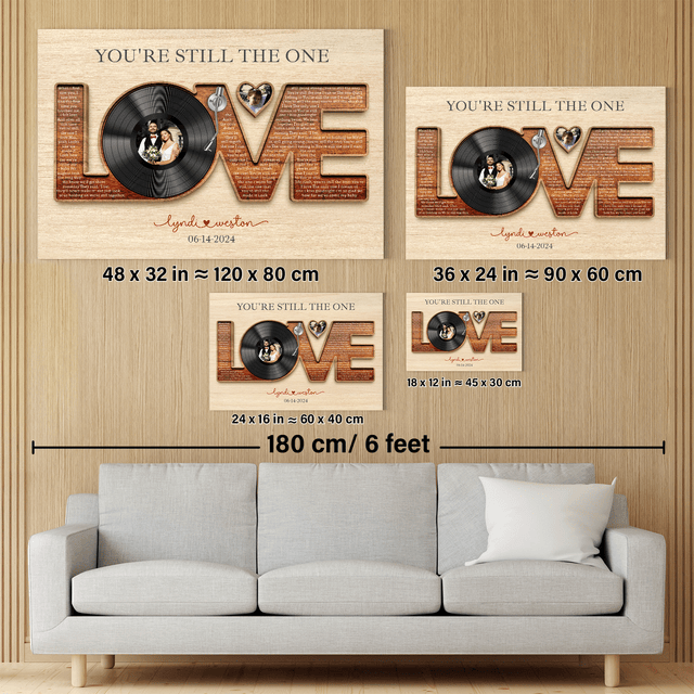 Custom Love Letter Canvas with Vinyl Record & Photos