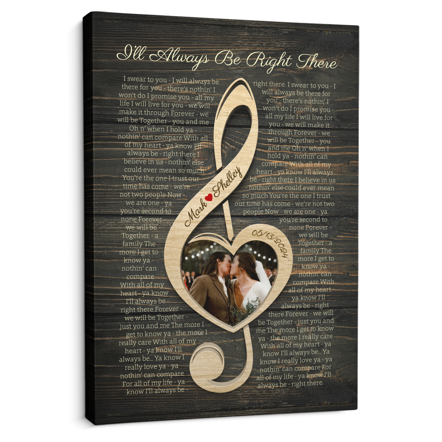 Custom Canvas with Treble Clef Music Note & Lyrics