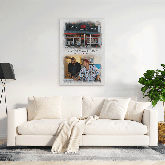 Custom Watercolor Home & Personal Photo Portrait Canvas