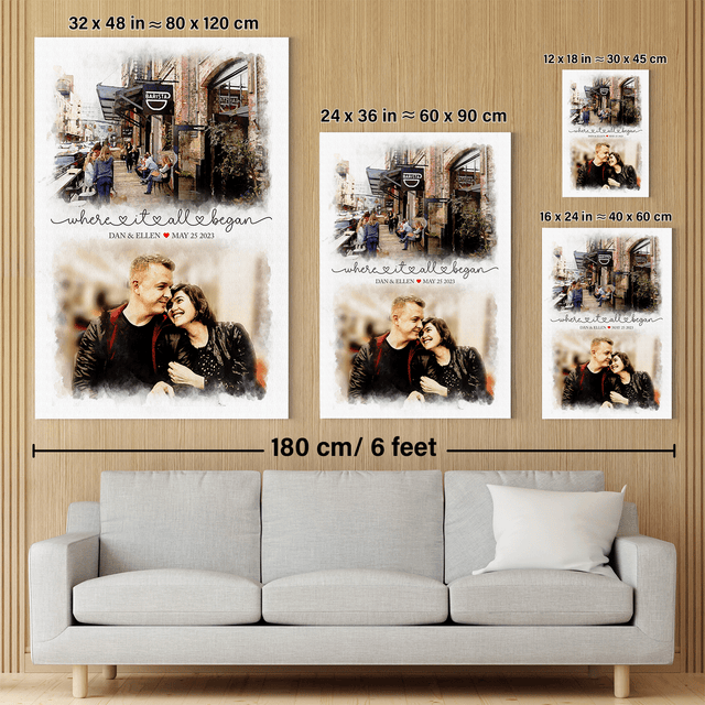 Custom Watercolor Home & Personal Photo Portrait Canvas