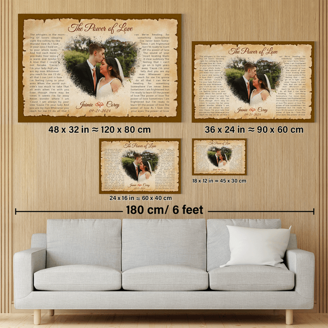 Custom Watercolor Photo with Song Lyrics Canvas