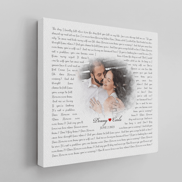 Custom Watercolor Couple Portrait, Watercolor Wedding Portrait Painting Canvas