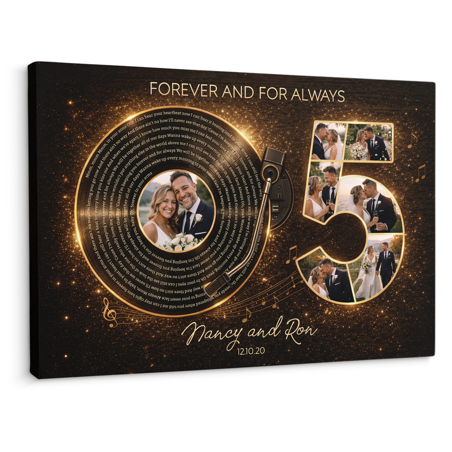 Personalized 5th Anniversary Song Lyrics Canvas