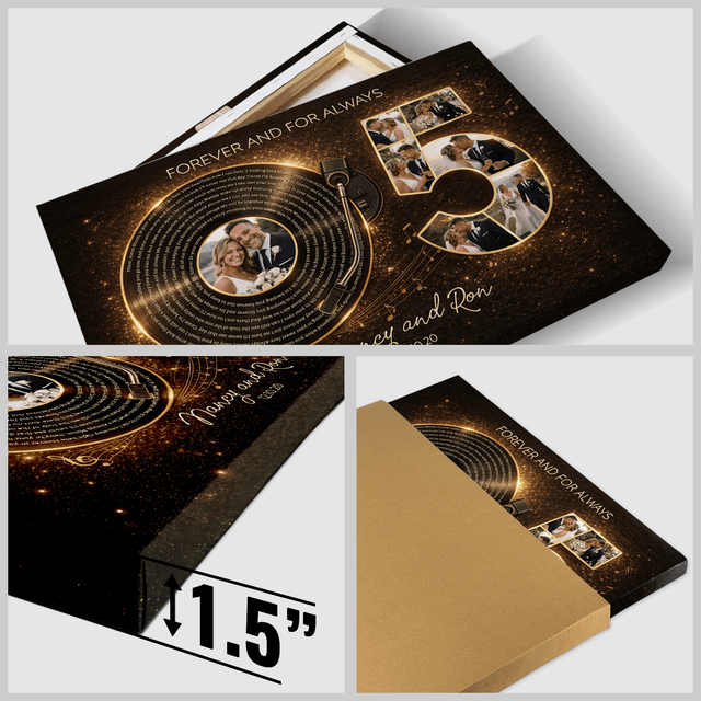 Personalized 5th Anniversary Song Lyrics Canvas